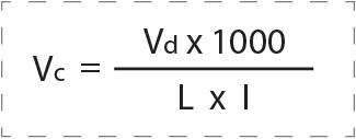 Calculation for the permissible voltage drop