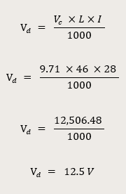 Calculation for voltage drop